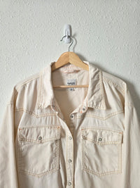 Kensie Ecru Snap Button Shirt Jacket (XL)