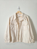 Kensie Ecru Snap Button Shirt Jacket (XL)