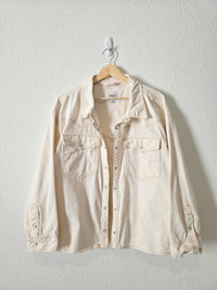 Kensie Ecru Snap Button Shirt Jacket (XL)