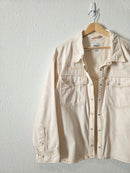 Kensie Ecru Snap Button Shirt Jacket (XL)