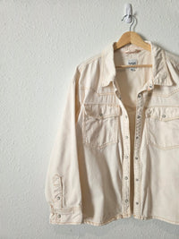 Kensie Ecru Snap Button Shirt Jacket (XL)