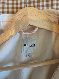 Kensie Ecru Snap Button Shirt Jacket (XL)