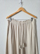 Hem & Thread Linen Blend Wide Leg Pants (L)