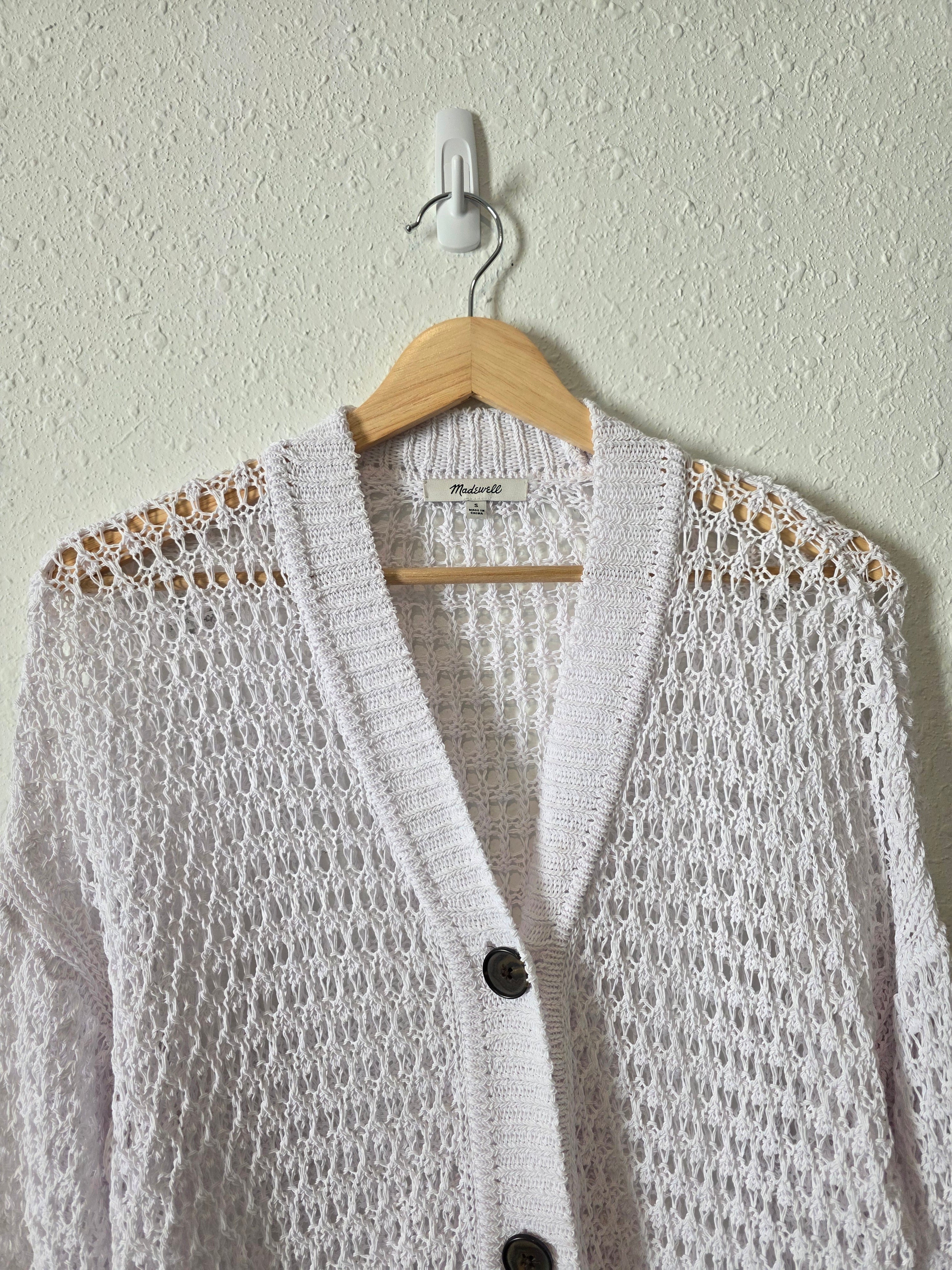 Madewell Open Stitch Cotton Blend Cardigan (S)