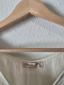 Cream Button Back Linen Top (M)
