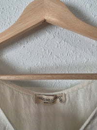 Cream Button Back Linen Top (M)