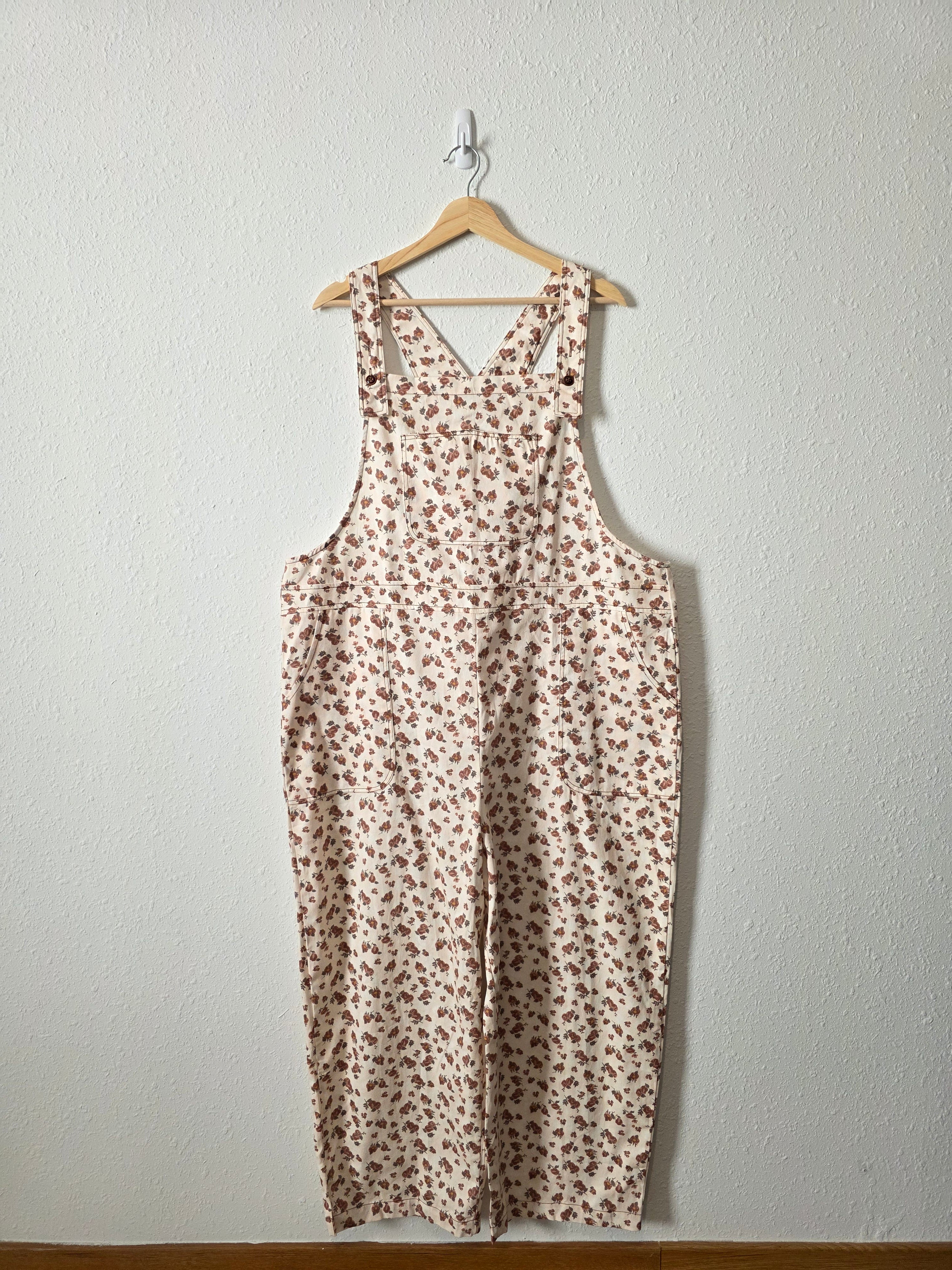 Floral Print Cotton Overalls (1X)