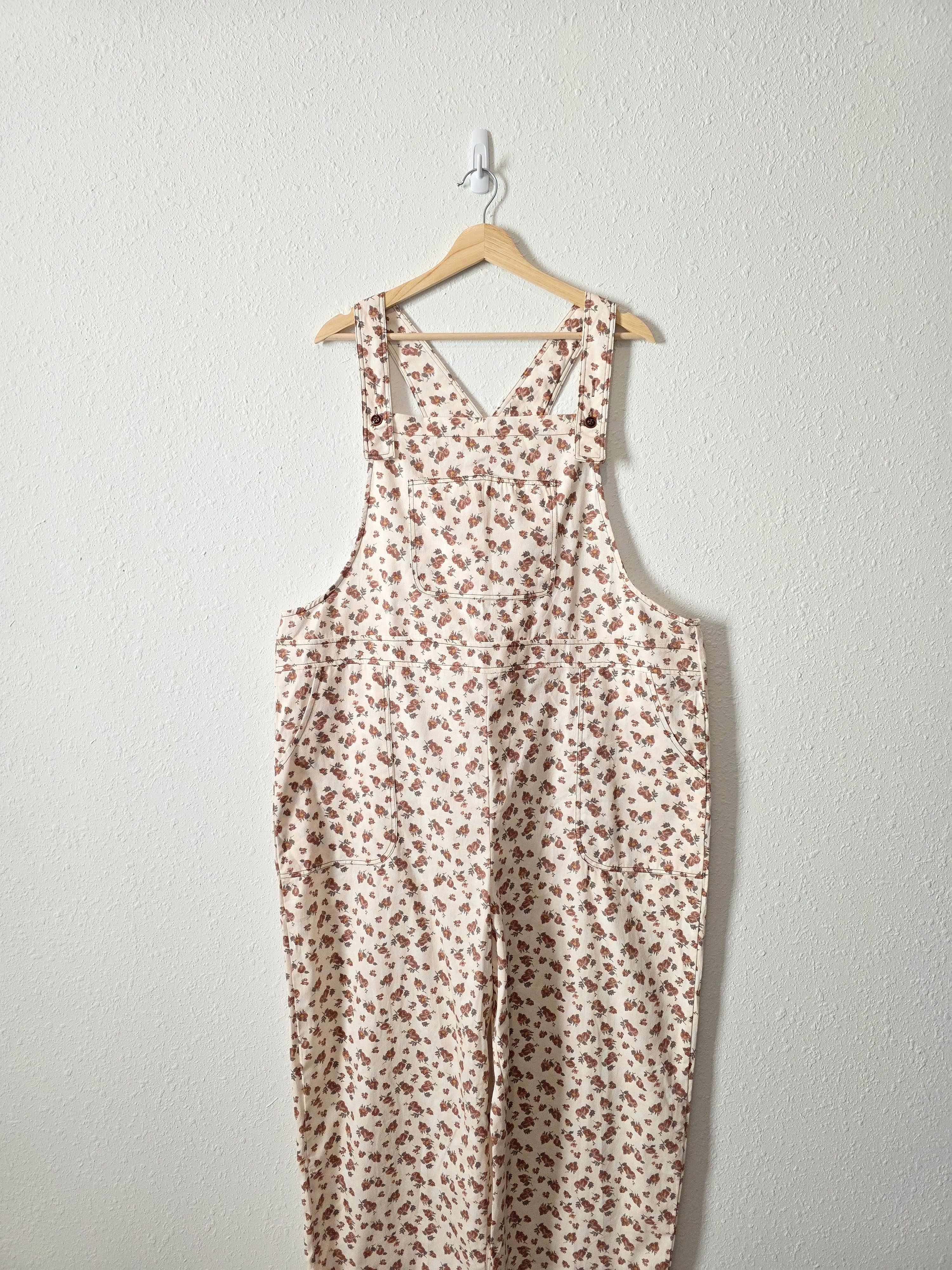 Floral Print Cotton Overalls (1X)