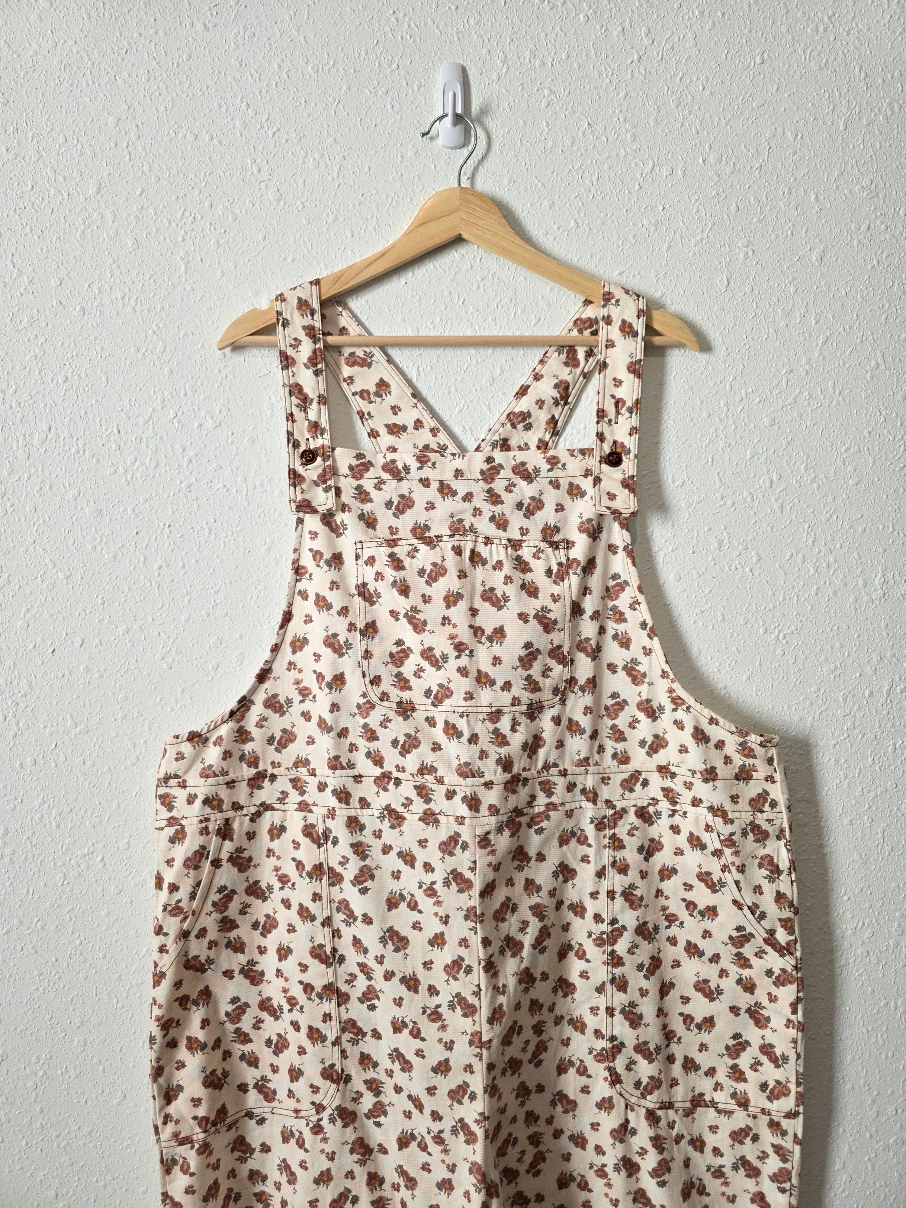 Floral Print Cotton Overalls (1X)