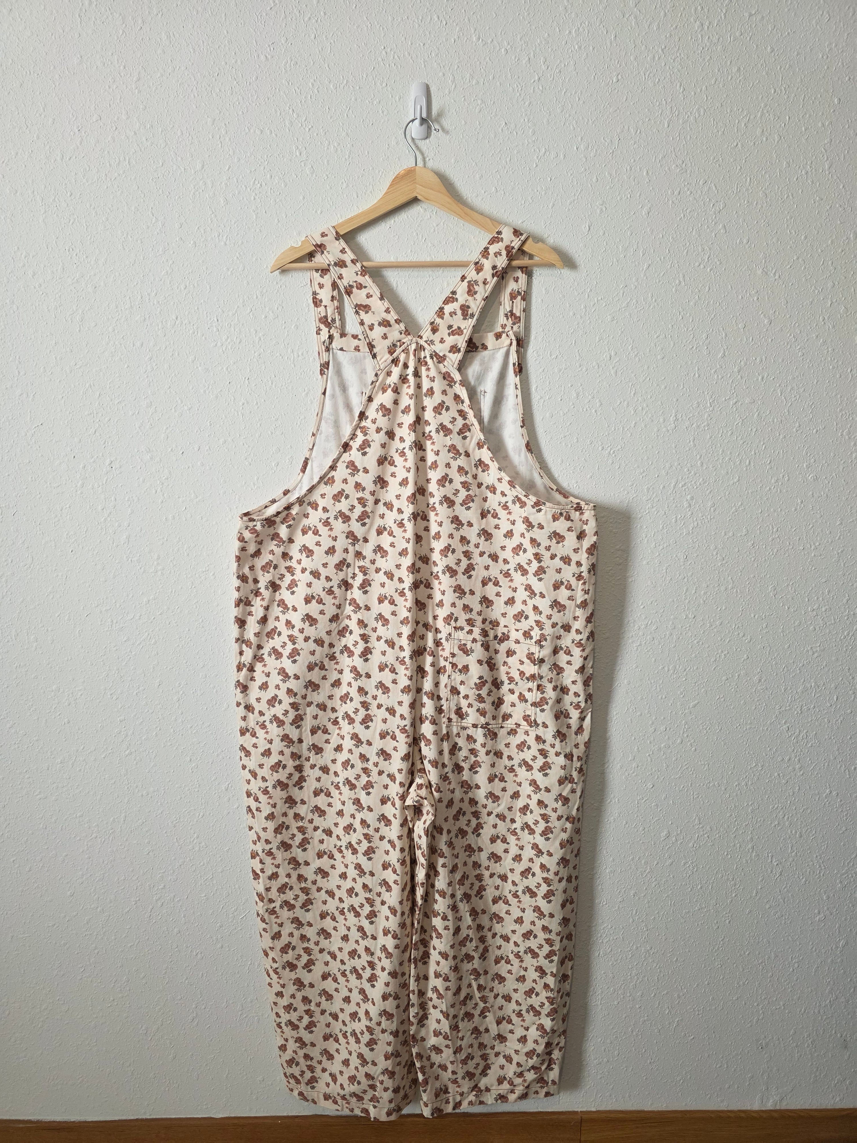 Floral Print Cotton Overalls (1X)