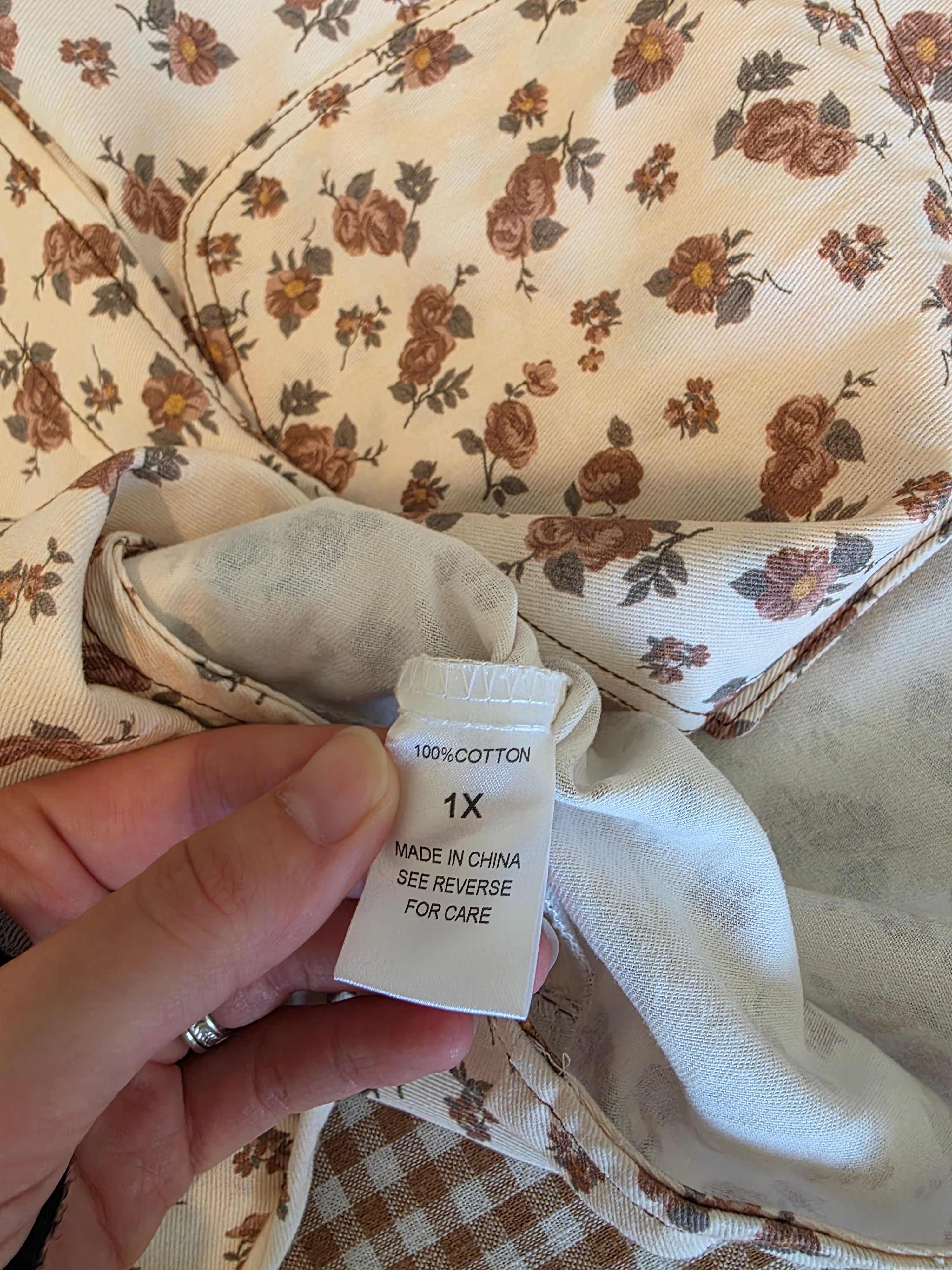 Floral Print Cotton Overalls (1X)