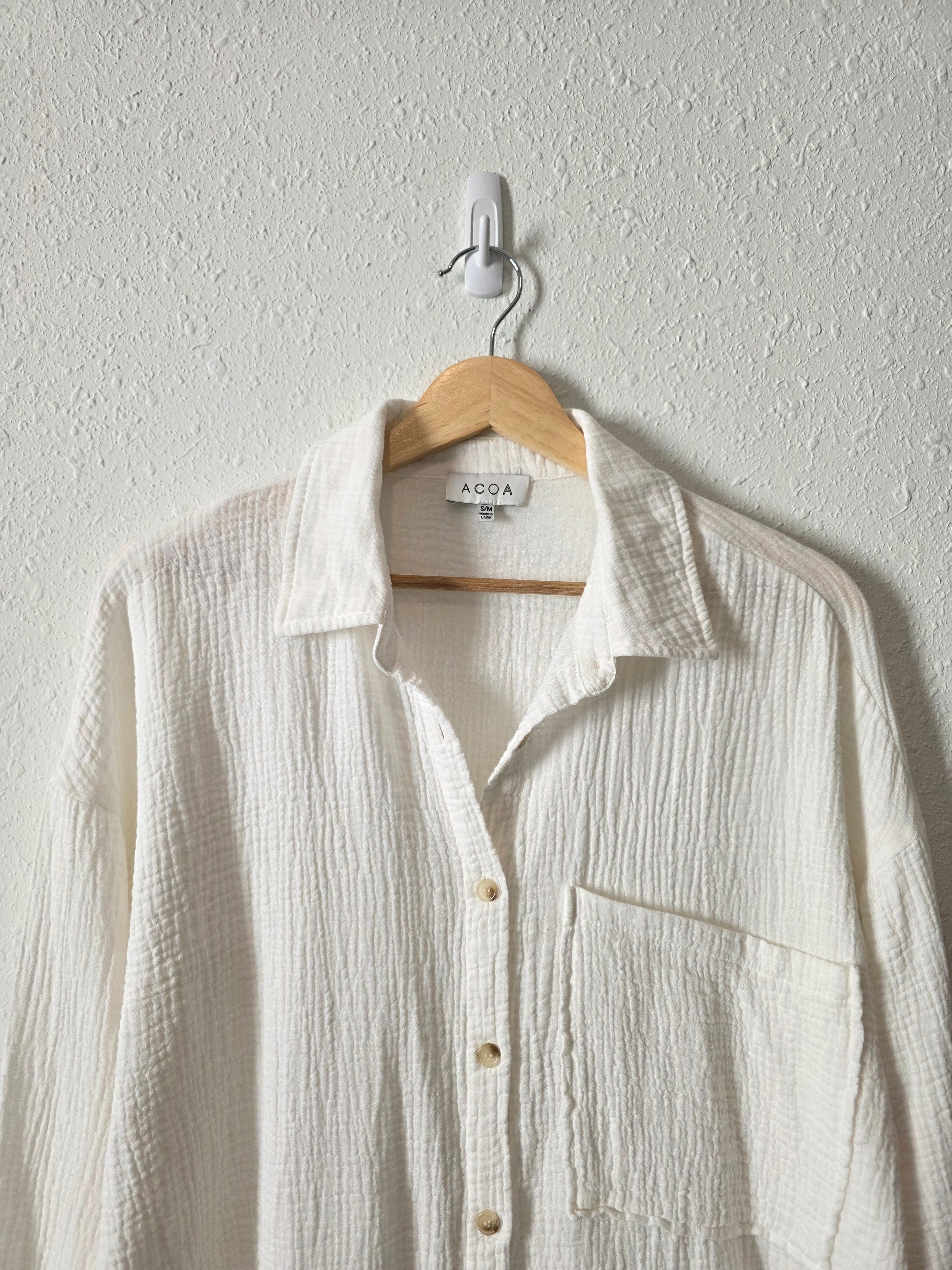 Acoa Cotton Gauze Button Up (S/M)