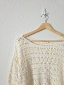 Relaxed Crochet Cotton Sweater (L)