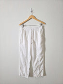 Athleta White Linen Drawstring Pants (SP)