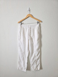 Athleta White Linen Drawstring Pants (SP)