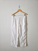 Athleta White Linen Drawstring Pants (SP)