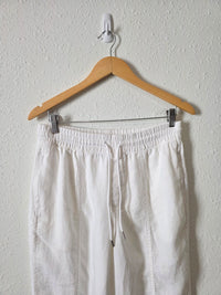 Athleta White Linen Drawstring Pants (SP)