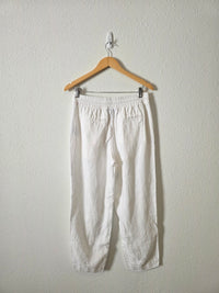 Athleta White Linen Drawstring Pants (SP)