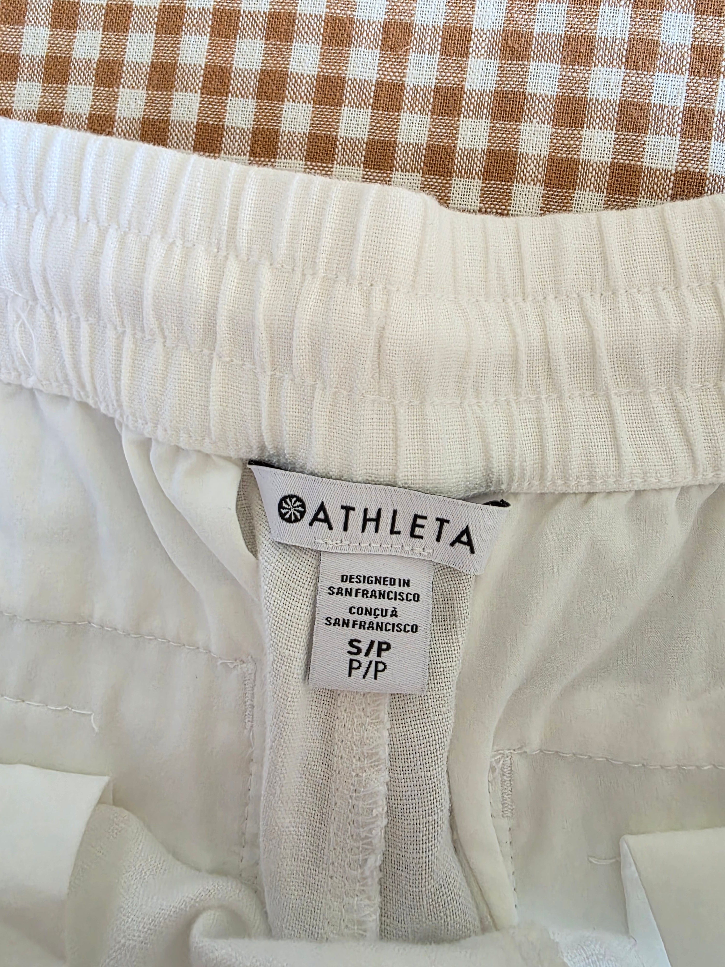 Athleta White Linen Drawstring Pants (SP)