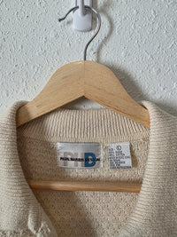 Vintage Textured Button Up Knit Top (L)