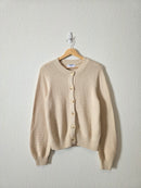 NEW Cream Ribbed Cotton Cardigan (M)