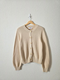 NEW Cream Ribbed Cotton Cardigan (M)