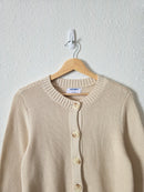 NEW Cream Ribbed Cotton Cardigan (M)