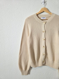 NEW Cream Ribbed Cotton Cardigan (M)