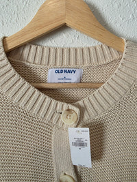NEW Cream Ribbed Cotton Cardigan (M)