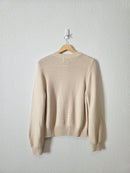 NEW Cream Ribbed Cotton Cardigan (M)