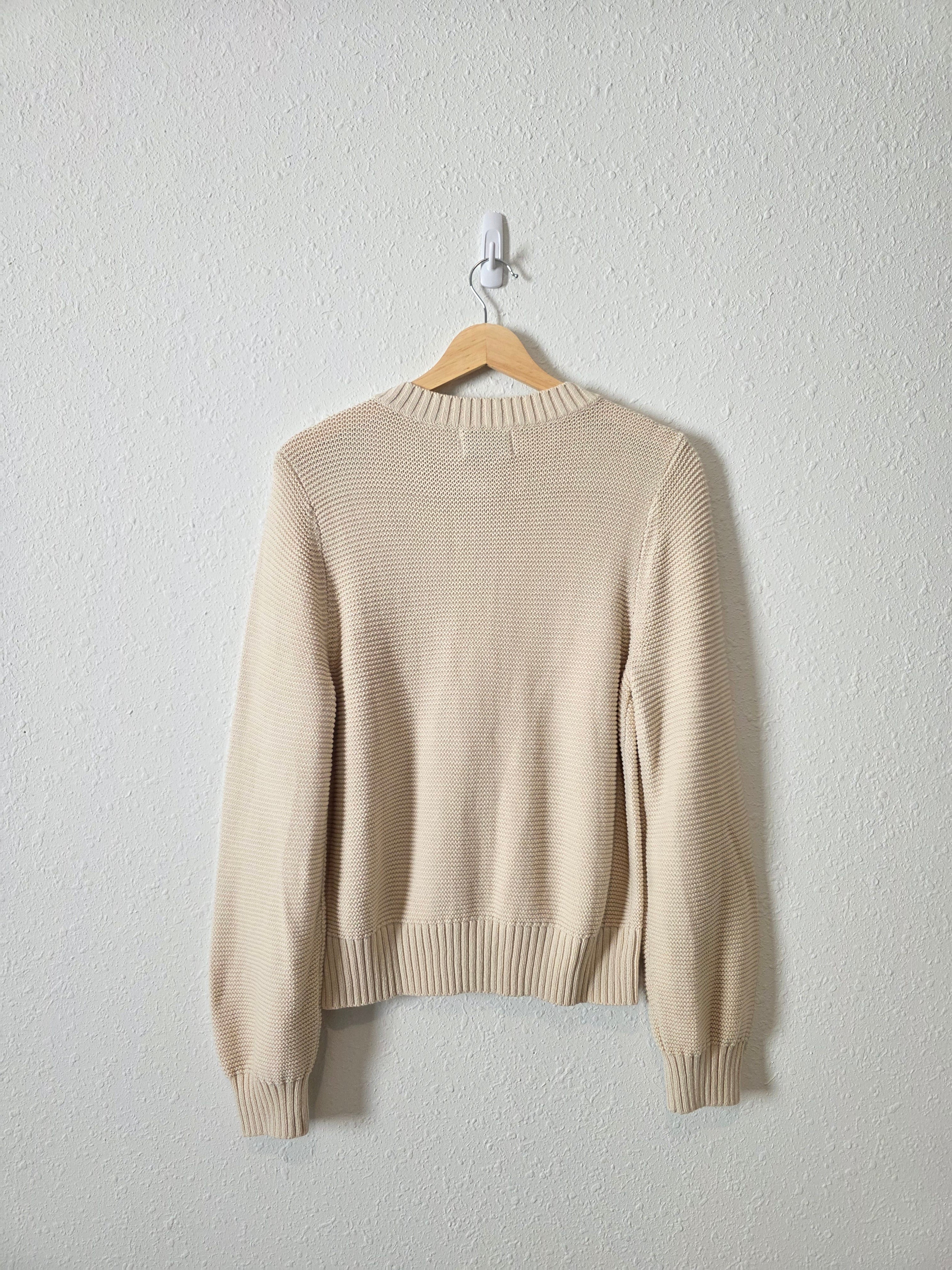 NEW Cream Ribbed Cotton Cardigan (M)