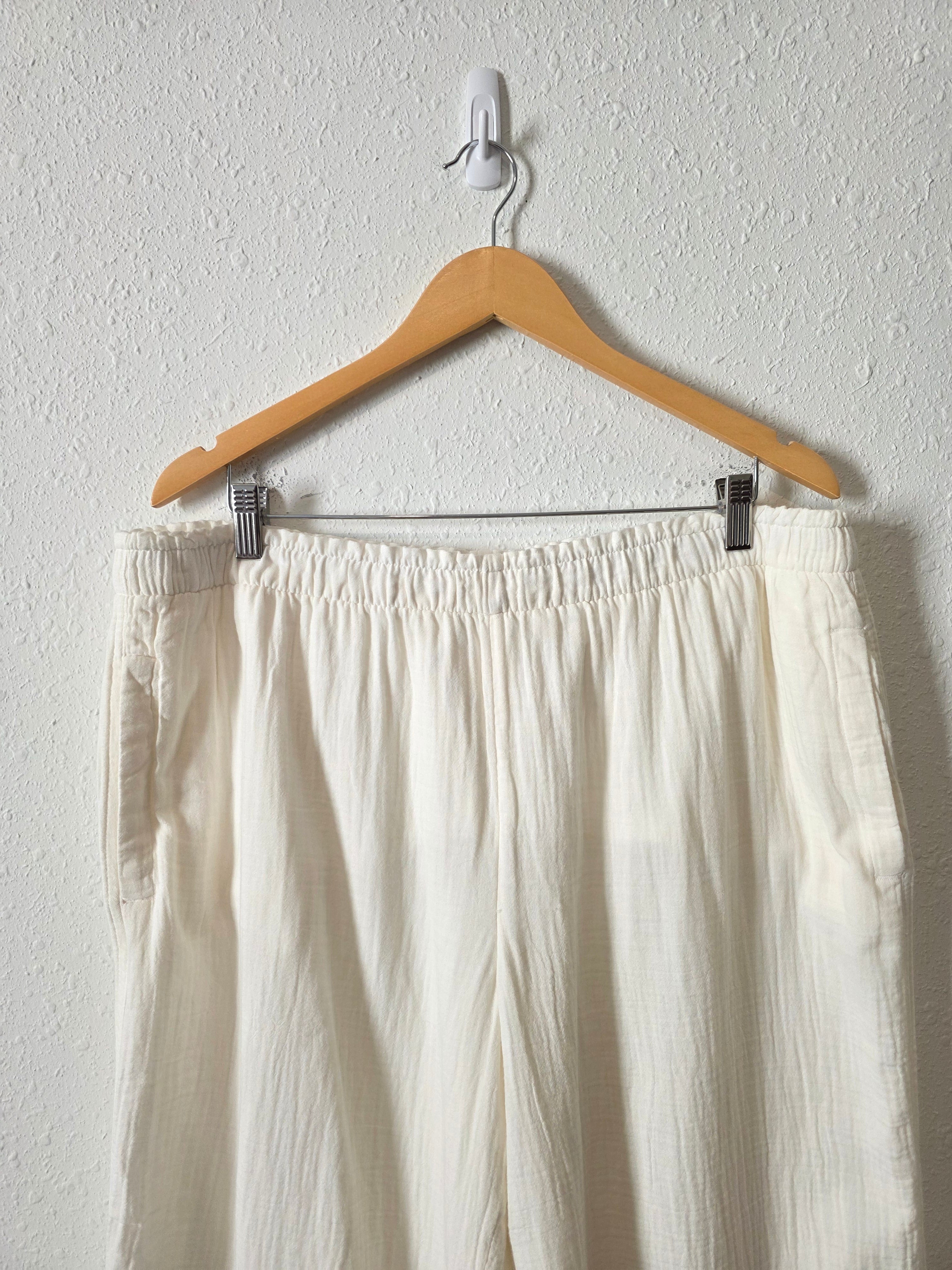 Cotton Gauze Wide Leg Pants (XL)