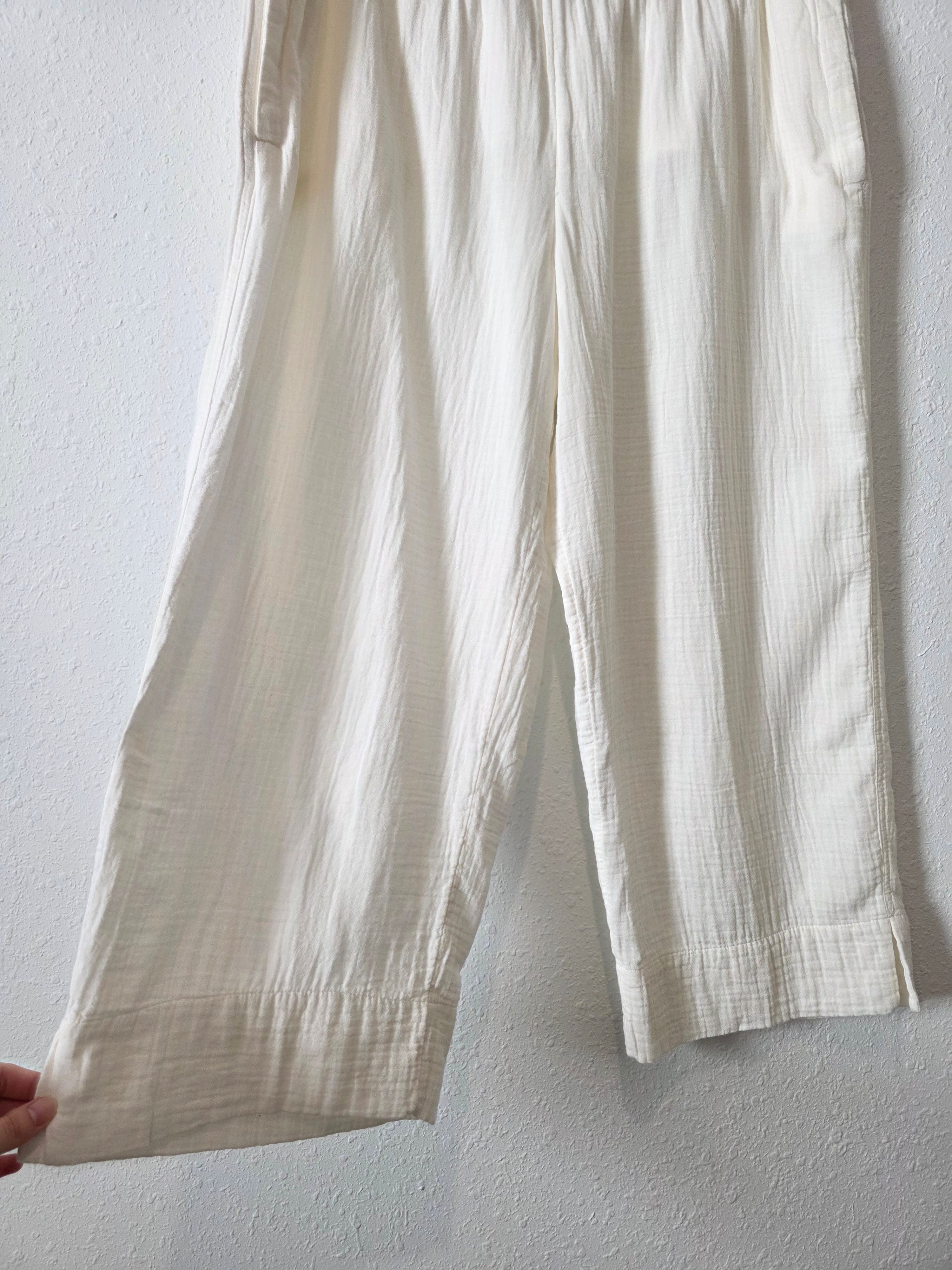 Cotton Gauze Wide Leg Pants (XL)