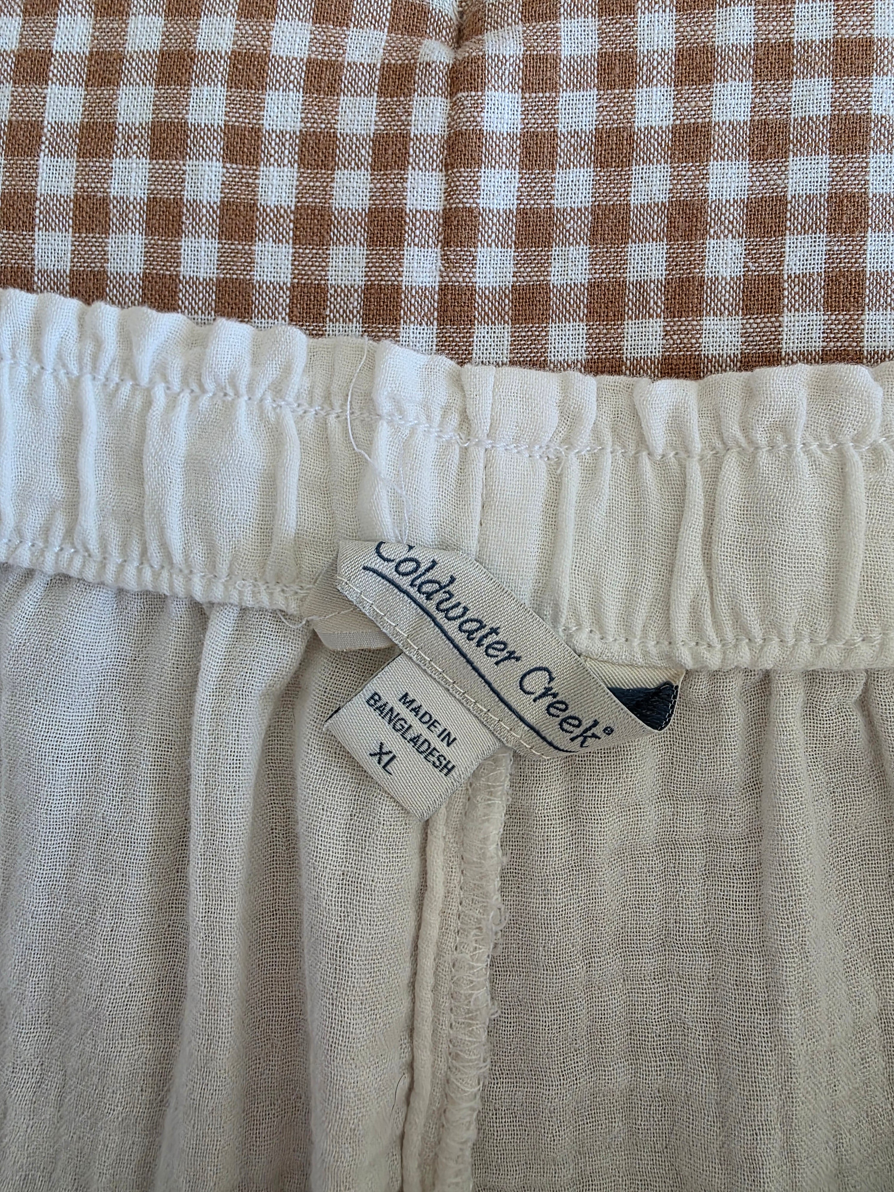 Cotton Gauze Wide Leg Pants (XL)