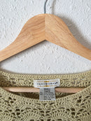 Vintage Green Crochet Sweater (S)