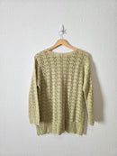 Vintage Green Crochet Sweater (S)