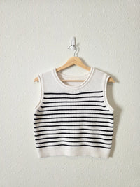 Striped Crewneck Knit Tank (M)