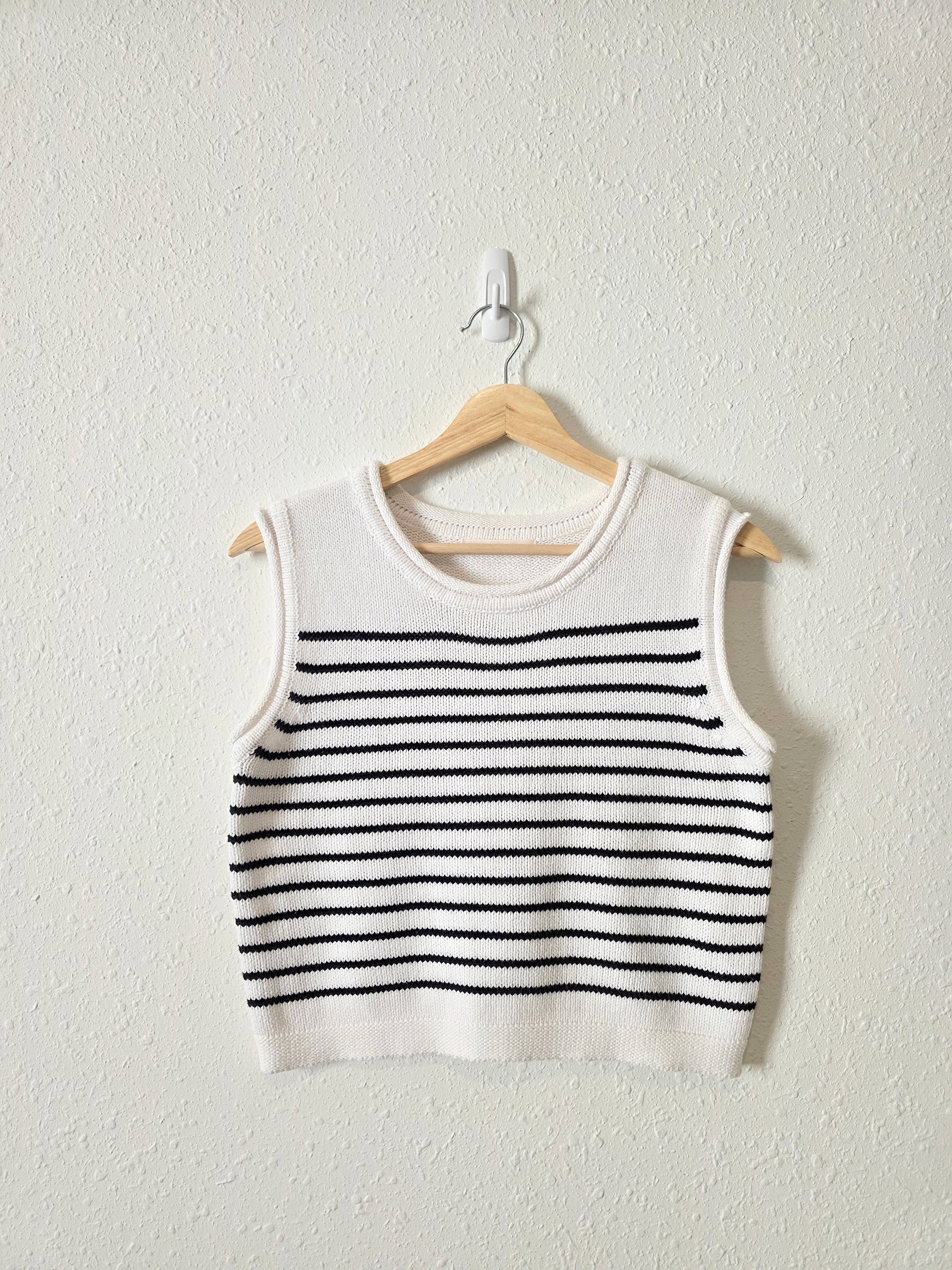 Striped Crewneck Knit Tank (M)