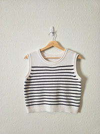 Striped Crewneck Knit Tank (M)