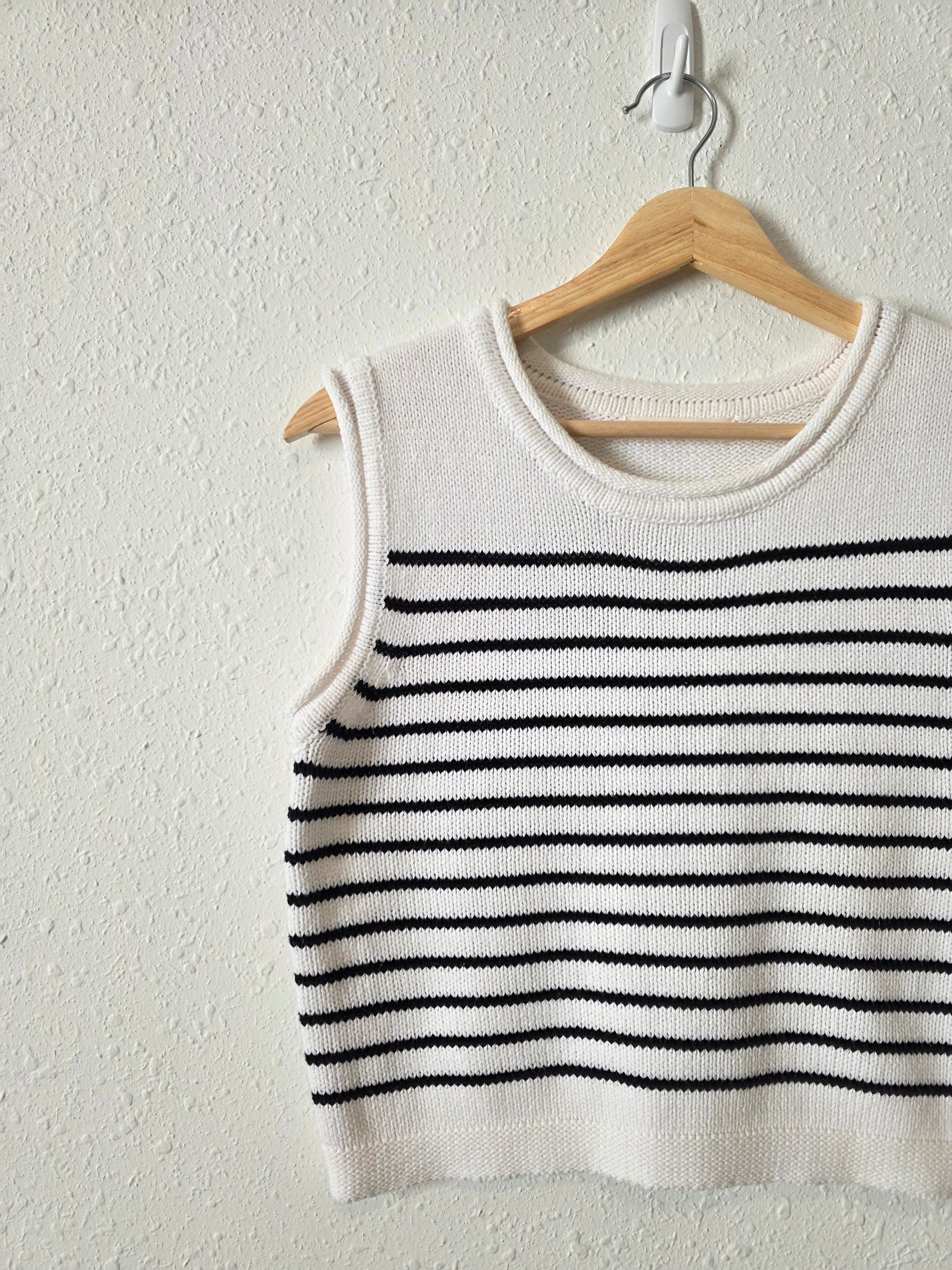 Striped Crewneck Knit Tank (M)