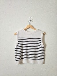 Striped Crewneck Knit Tank (M)