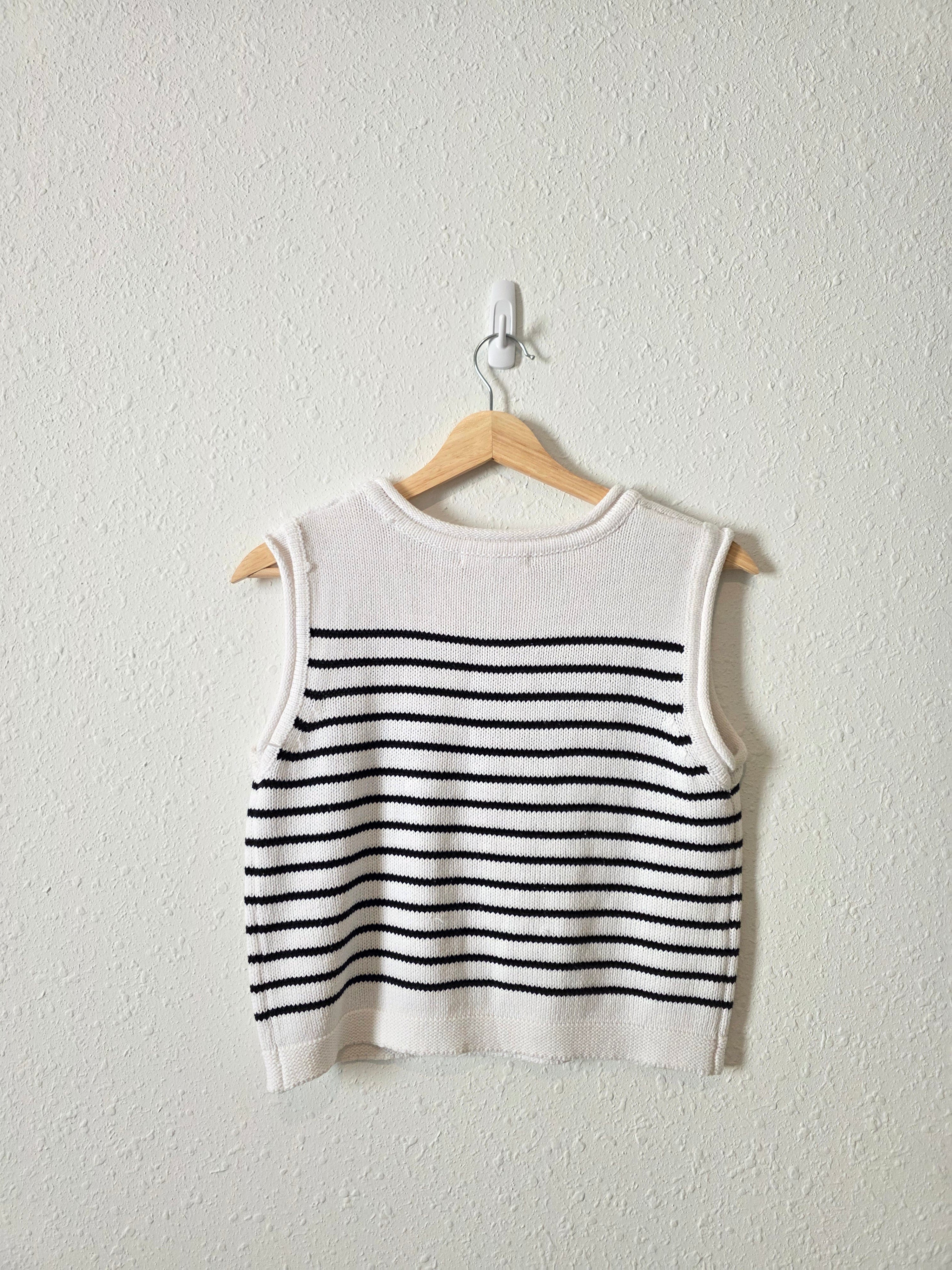 Striped Crewneck Knit Tank (M)