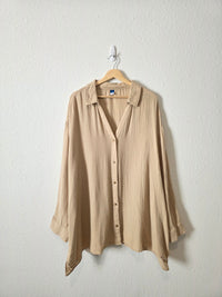 Cotton Gauze Button Up Shirt (3X)