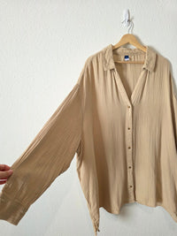 Cotton Gauze Button Up Shirt (3X)