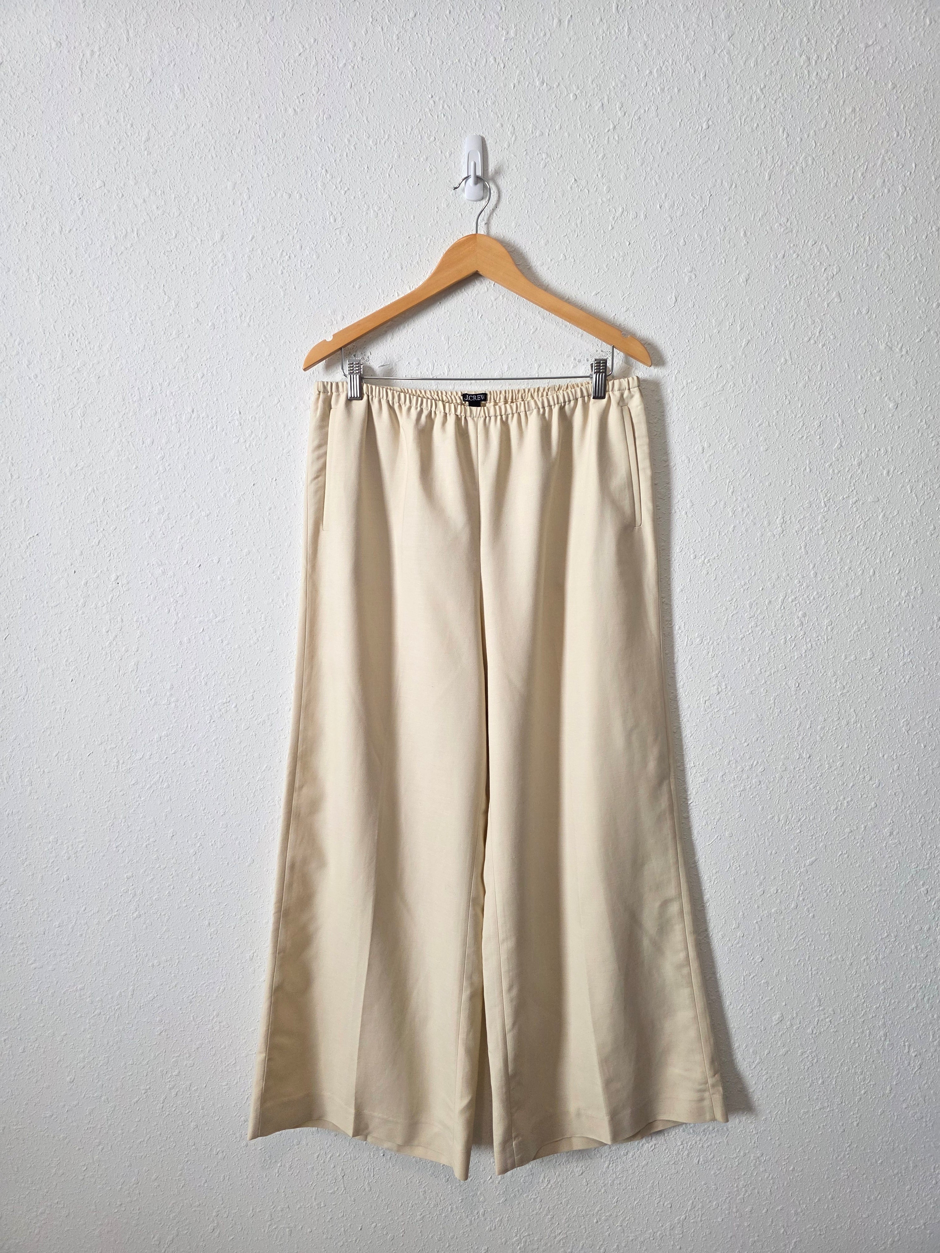 J.Crew Wide Leg Linen Blend Pants (L)