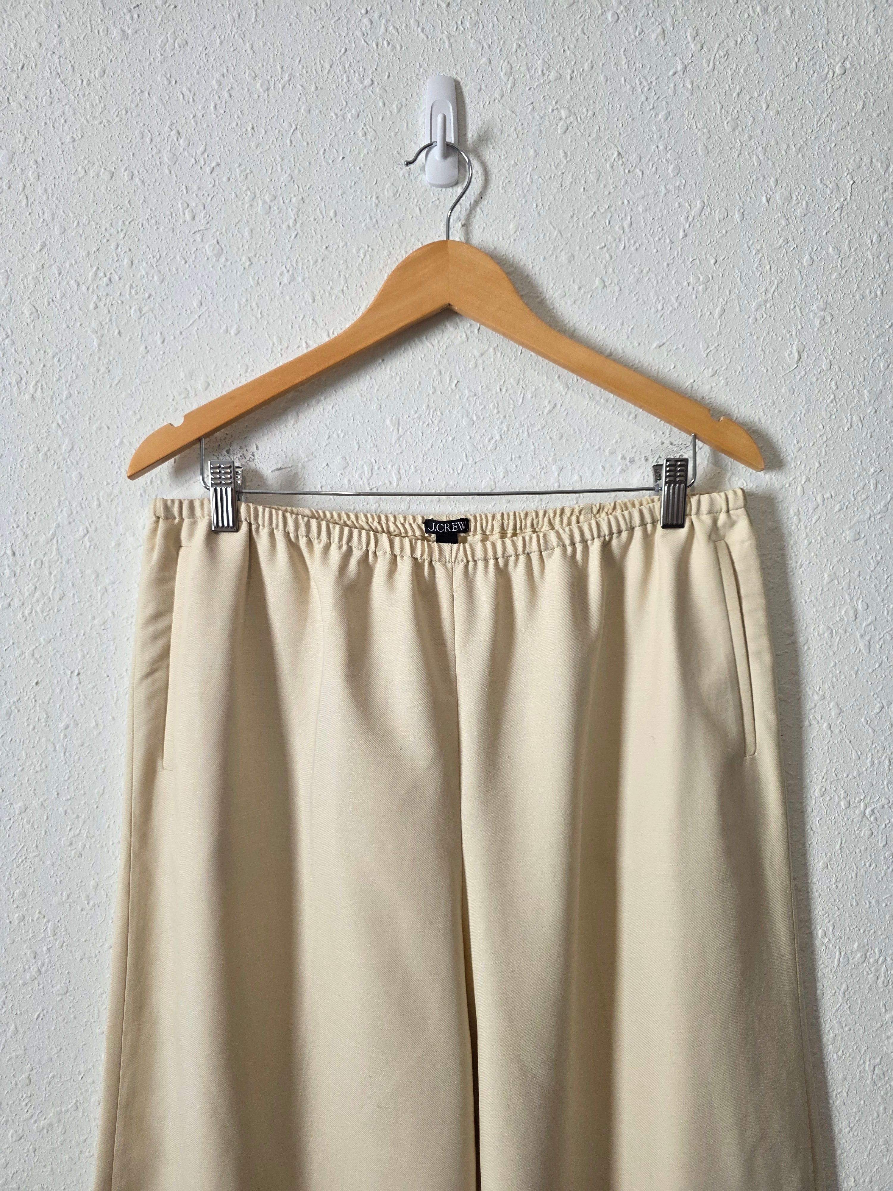 J.Crew Wide Leg Linen Blend Pants (L)