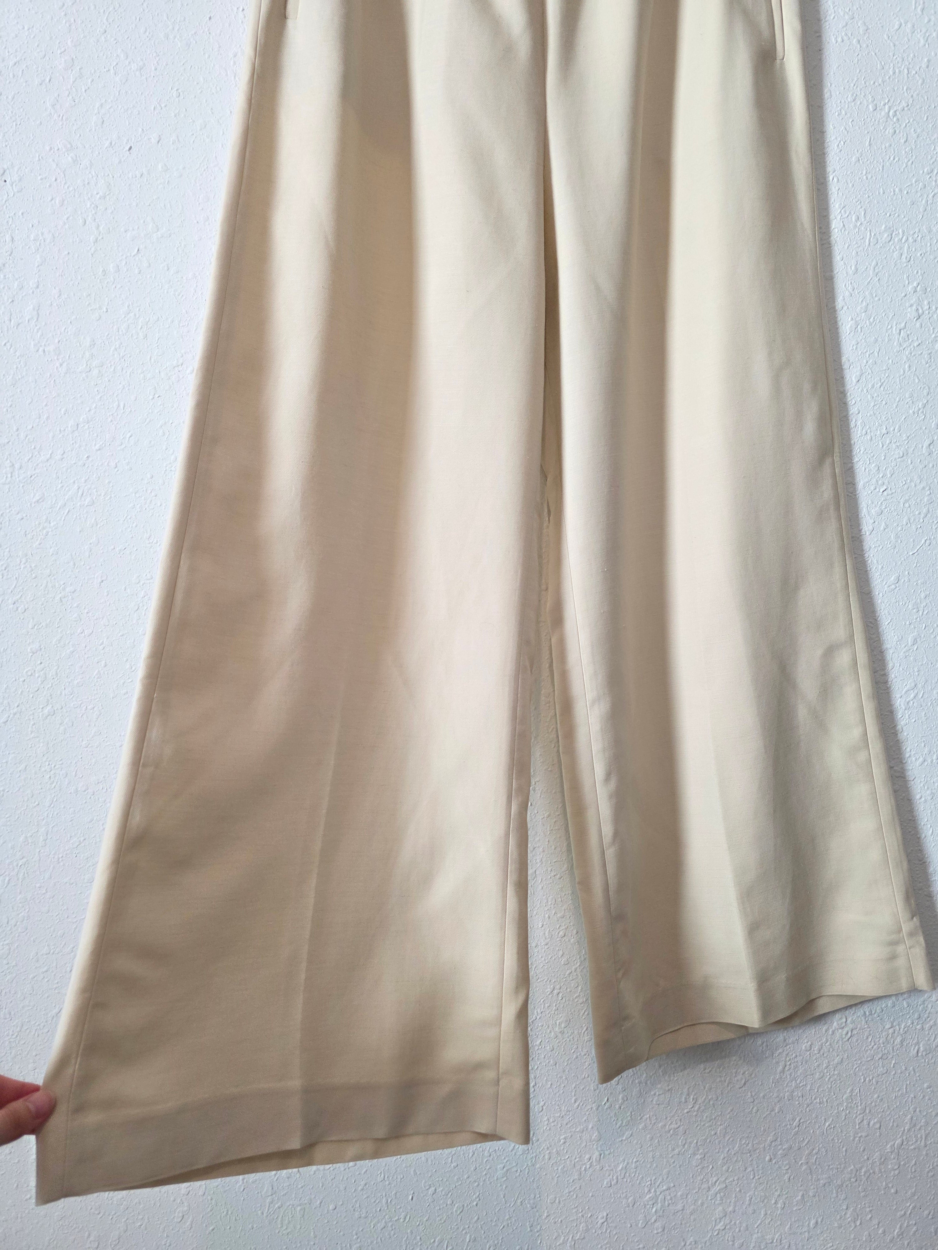 J.Crew Wide Leg Linen Blend Pants (L)
