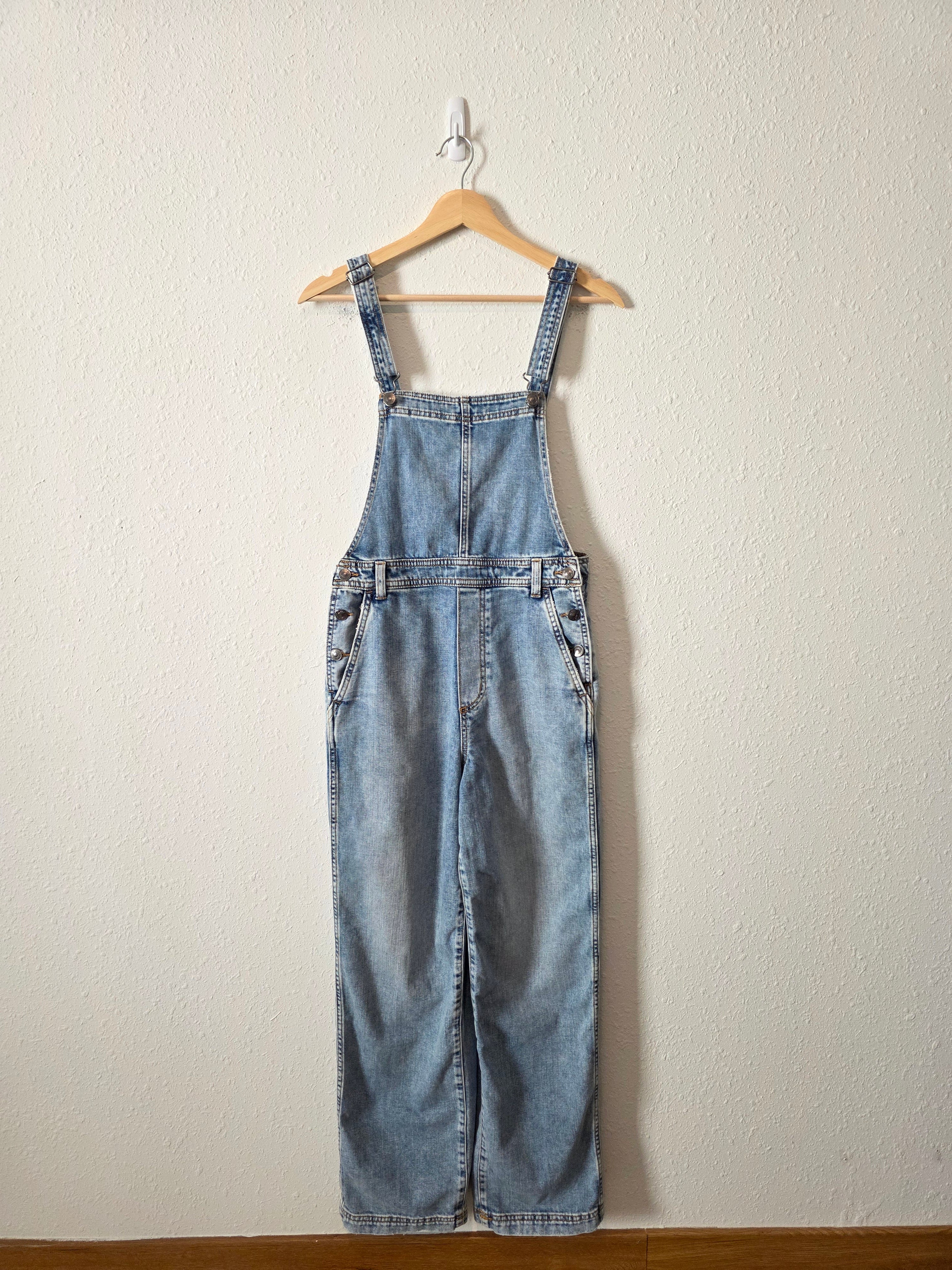Aerie Relaxed Denim Overalls (S)