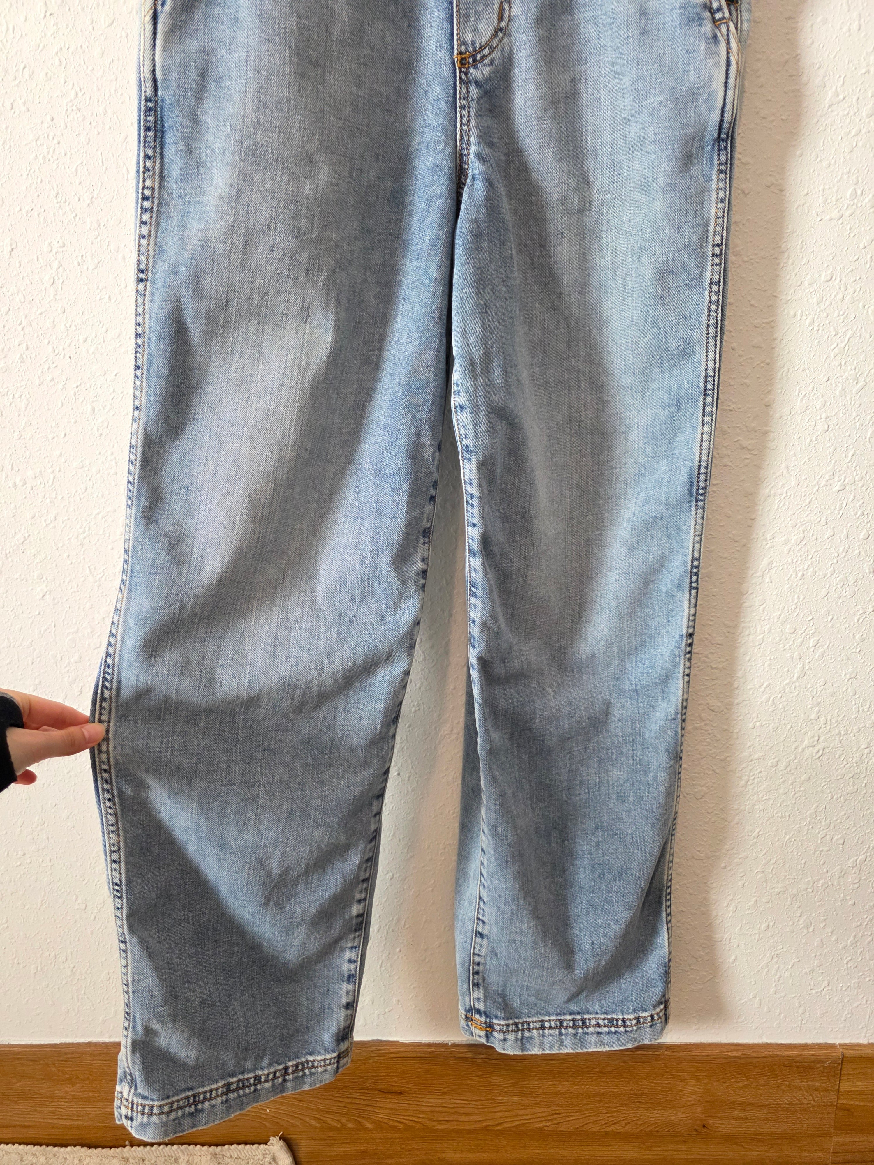 Aerie Relaxed Denim Overalls (S)