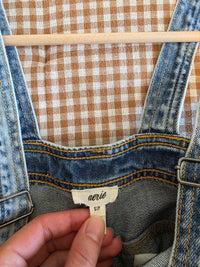 Aerie Relaxed Denim Overalls (S)